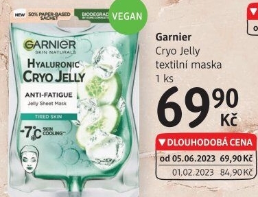 Textilní pleťová maska Garnier