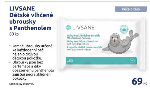 Dětské vlhčené ubrousky Livsane