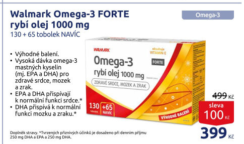 Doplněk stravy Omega 3 rybí olej Forte Walmark