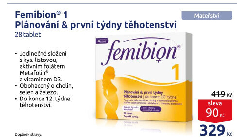 Doplněk stravy Plánování a první trimestr 1 Femibion