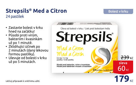 Pastilky proti bolesti v krku Strepsils