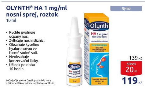 Sprej nosní HA 0,1% Olynth
