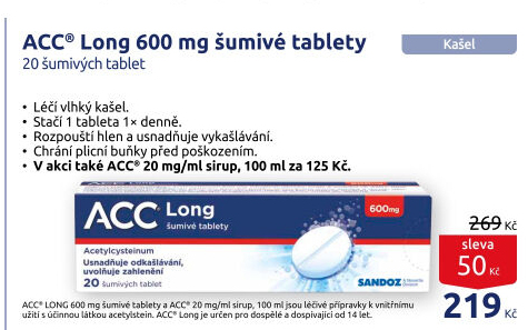 Šumivé tablety na vykašlávání Long ACC