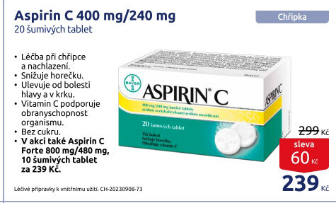 Šumivé tablety proti chřipce a nachlazení Aspirin C Bayer