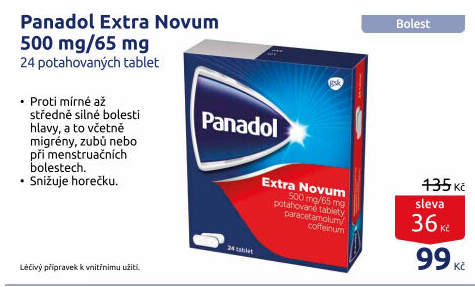 Tablety proti bolesti Extra Novum Panadol