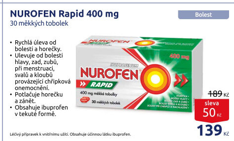 Tablety proti bolesti Nurofen Rapid