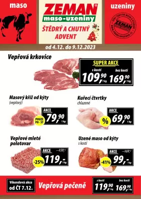 akční leták ZEMAN maso - uzeniny 4.12.2023-9.12.2023