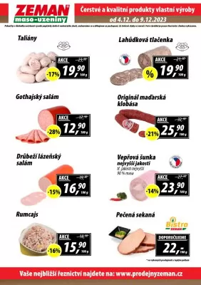 akční leták ZEMAN maso - uzeniny 4.12.2023-9.12.2023