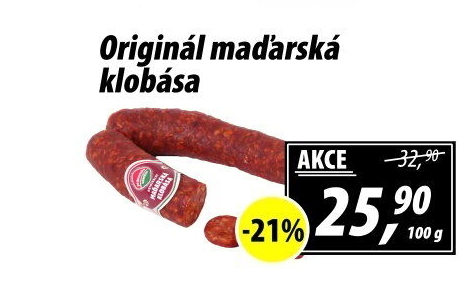Maďarská klobása originál Příbramská uzenina
