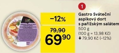 Aspikový dort sváteční s pařížským salátem Gastro