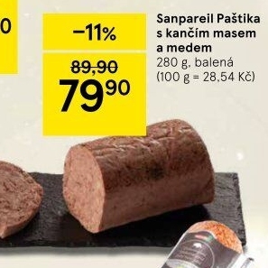 Paštika s kančím masem a s medem Sanpareil