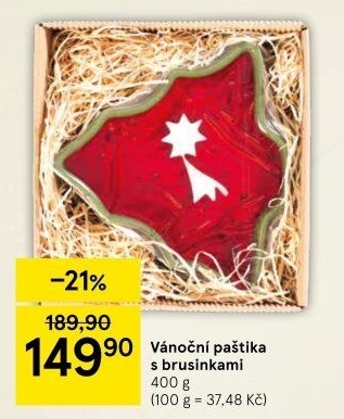 Paštika vánoční brusinková