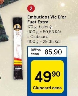 Salám Fuet extra Vic D'