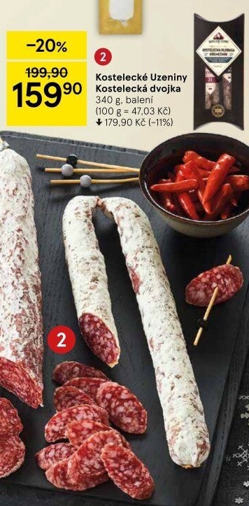 Salámy Vánoční kostelecká dvojka Kostelecké uzeniny