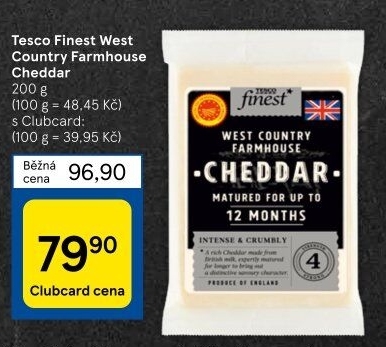 Sýr Cheddar West Country Farmhouse Tesco Finest