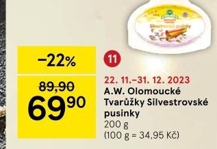 Sýr tvarůžky olomoucké silvestrovské pusinky A.W.