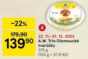 Sýr tvarůžky olomoucké trio A.W.