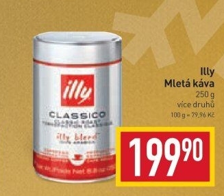 Mleté kávy Illy