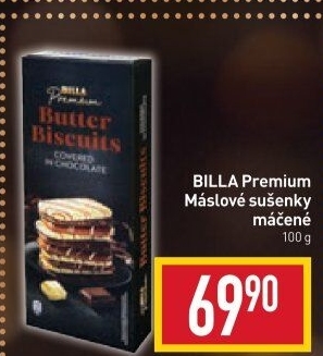 Sušenky máslové celomáčené Billa Premium