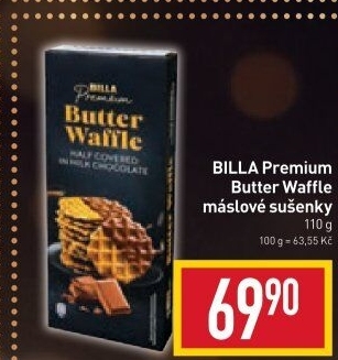 Sušenky máslové waffle Billa Premium