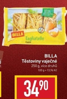 Těstoviny vaječné Billa