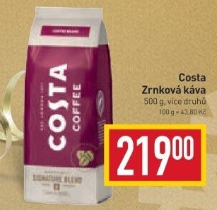 Zrnkové kávy Costa Coffee
