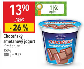 Jogurt smetanový ochucený Choceňský