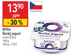 Ochucený jogurt řecký 0% Milko