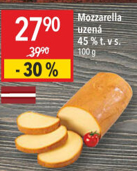 Sýr Mozzarella cihla uzená 45%