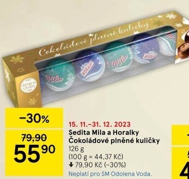 Koule plněné vánoční Sedita