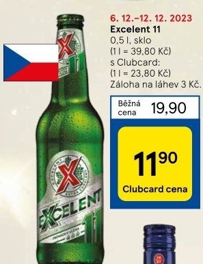 Pivo světlý ležák 11° Excelent