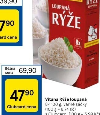 Rýže loupaná dlouhozrnná Vitana