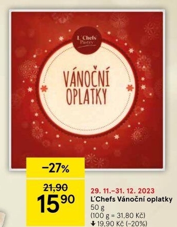 Vánoční oplatky L'