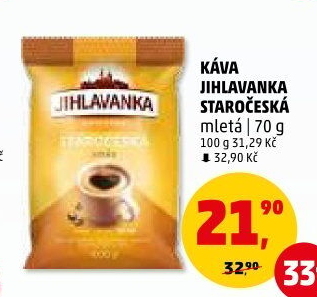 Mletá káva Staročeská směs Jihlavanka