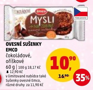 Ovesné sušenky Mysli na zdraví Emco