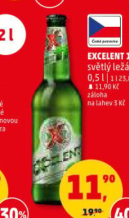 Pivo světlý ležák 11° Excelent