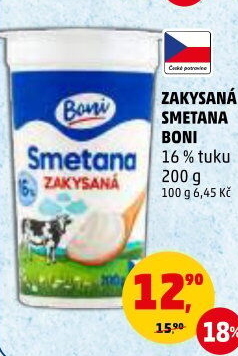 Smetana zakysaná Boni 16%