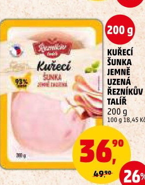 Šunka kuřecí jemně uzená Řezníkův talíř