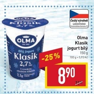 Bílý jogurt Klasik Olma