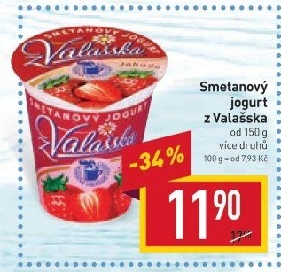 Jogurt smetanový ochucený z Valašska Mlékárna Valašské Meziříčí