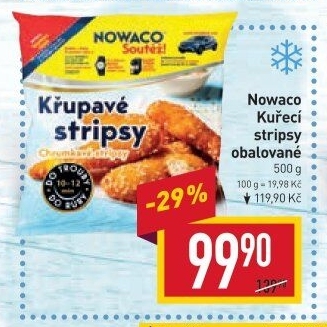 Kuřecí stripsy mražené Nowaco