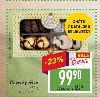 Pečivo čajové Klasa Pekárny a cukrárny Klatovy
