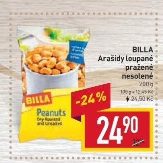 Pražené arašídy Billa