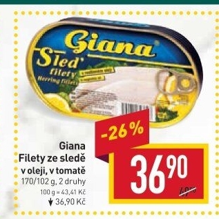 Sleď filety v oleji Giana
