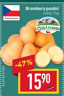 Brambory konzumní pozdní Česká farma