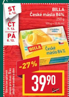 Máslo Billa