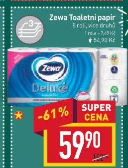 Toaletní papír 3vrstvý Deluxe Zewa