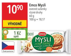Ovesné sušenky Mysli na zdraví Emco