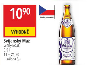 Pivo světlý ležák 11° Svijanský Máz Svijany