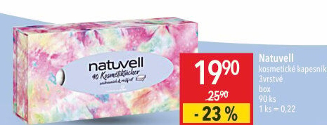 Papírové kapesníčky 3vrstvé Natuvell - box
